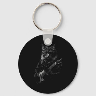 Llavero Gato tocando guitarra estrella de rock rock and ro