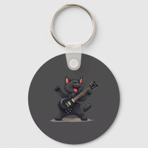 Llavero Gato tocando guitarra Rock And Roll estrella de ro