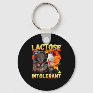 Llavero Gato Tonto Intolerante a la Lactosa Meme Dicho Div