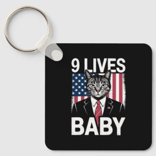 Llavero Gato Trump 9 Vidas Bebé Divertido Gato Trump