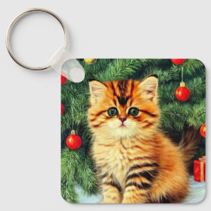 Llavero Gato vintage de Navidad