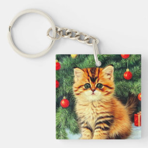 Llavero Gato vintage de Navidad
