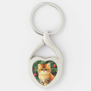 Llavero Gato vintage de Navidad