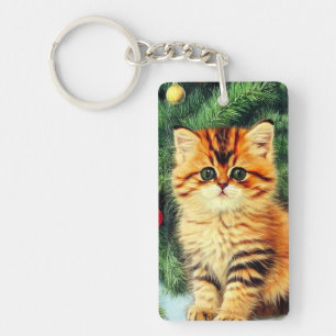 Llavero Gato vintage de Navidad
