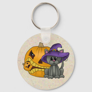Llavero Gato y calabaza