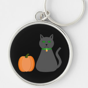 Llavero Gato y calabaza de Halloween