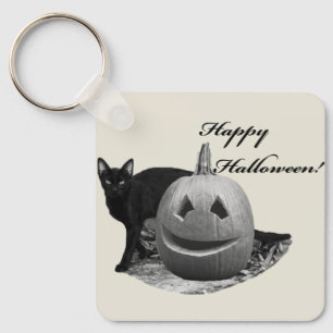 Llavero Gato y calabaza feliz Halloween