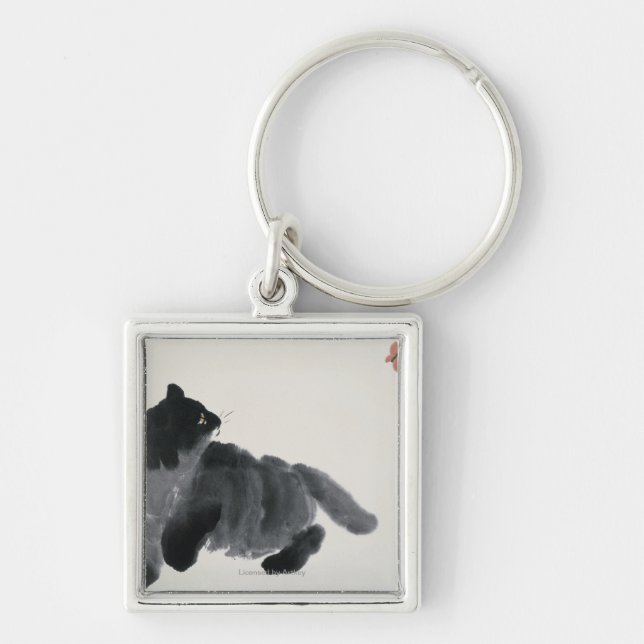 Llavero Gato y mariposa (Frente)