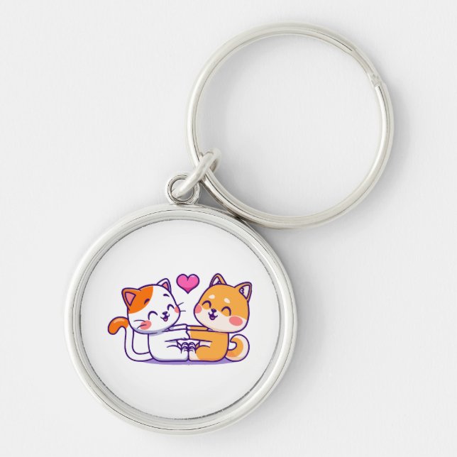 Llavero Gato y Shiba Inu (Frente)