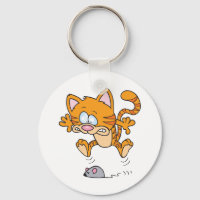 Gato Y Una Cadena De Claves De Ratón