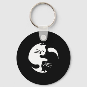 Llavero Gato Yin Yang Paz Amo Idea de Regalo Interconectad