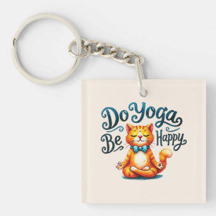 Llavero Gato Yoga Pose - Haz Yoga, sé feliz