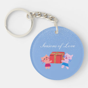 Llavero Gatos Adorables con regalo Winft Blue Photo Keepsa