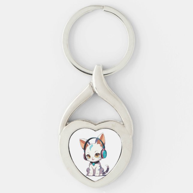 Llavero Gatos con encanto para audífonos (Anverso)