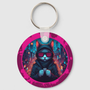 Llavero Gatos con Gafas de Sol Elegantes