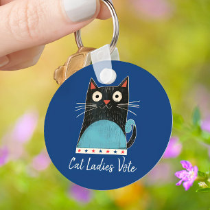 Llavero Gatos Damas Votan Guión Ruidosa Elección Audaz