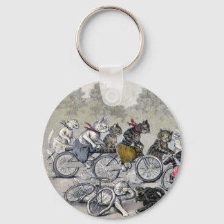 Llavero Gatos De Bicicleta