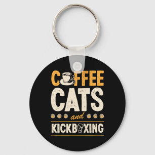 Llavero Gatos de café y kickboxing Lindo kickboxer diverti