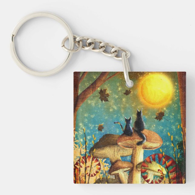 Llavero Gatos de champiñón (Frente)