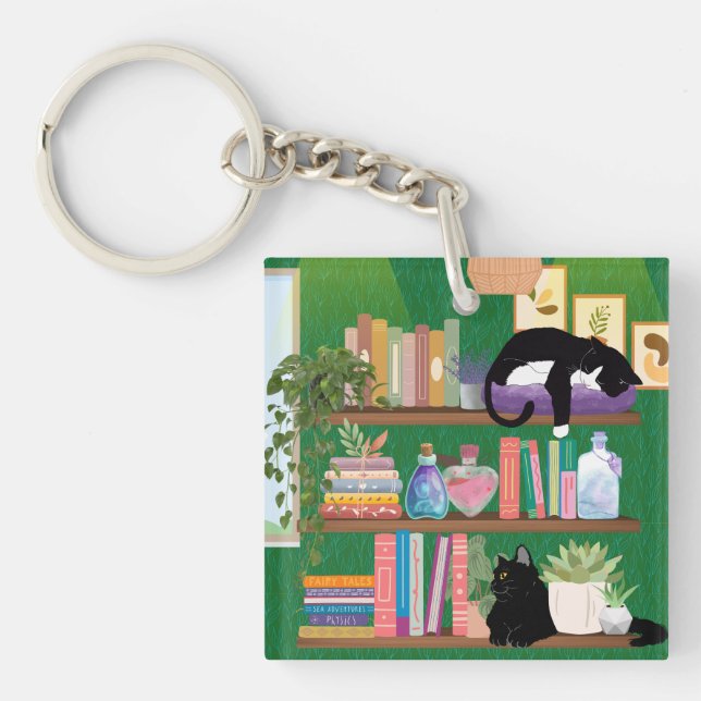 Llavero Gatos de librería (Frente)