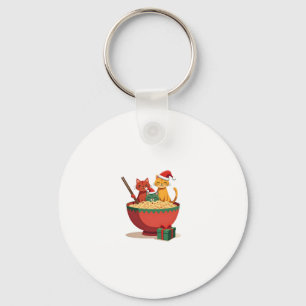 Llavero Gatos de Santa Ramen Navidades de anime Chicas de