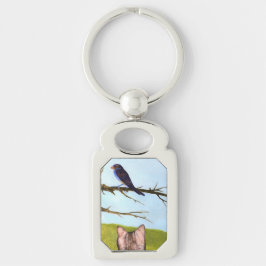 Llavero Gatos de Tabby hablan con aves