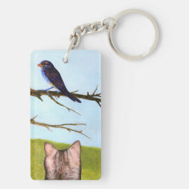 Llavero Gatos de Tabby hablan con aves