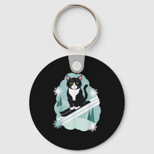 Llavero Gatos De Tuxedo Y Hinchas De Deportes De Invierno