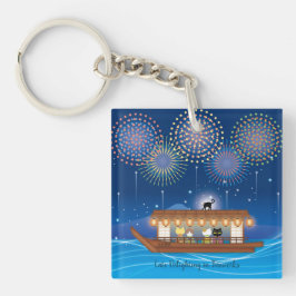 Llavero Gatos deslumbrando en fuegos artificiales a bordo 