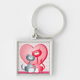 Llavero Gatos divertidos en el amor, keychain