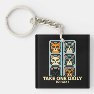 Llavero Gatos En Blister Pack Medicamentos Para La Felicid