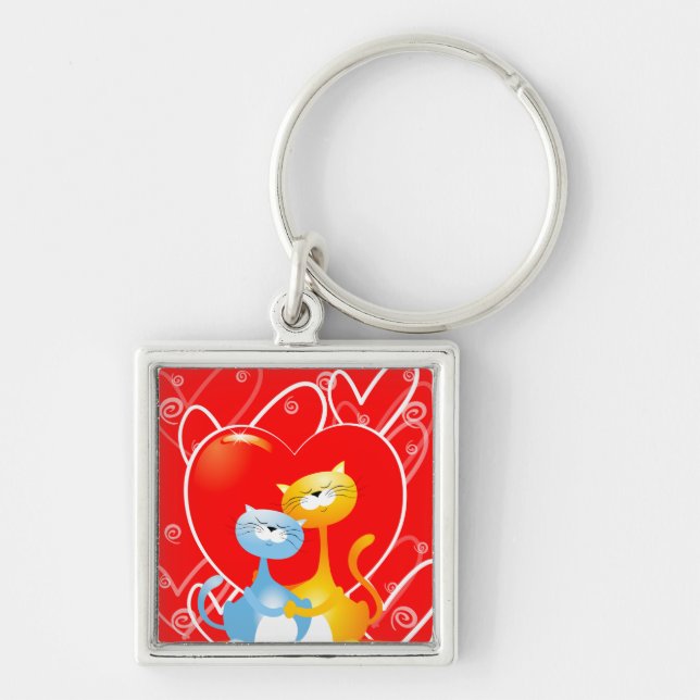 Llavero Gatos enamorados, keychain (Frente)