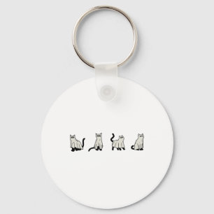 Llavero Gatos Fantasma De Halloween Cuestan Gatos Con Vest