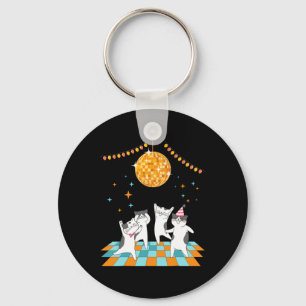 Llavero Gatos fiestas bailando bajo disco