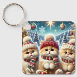 Llavero Gatos gatitos en decoración festiva de Navidades y