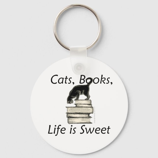 Llavero Gatos Libros La vida es dulce (Anverso)