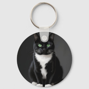 Llavero Gatos Negros Ojos Esmeralda