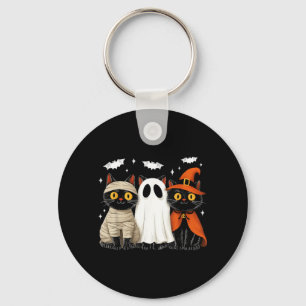 Llavero Gatos Negros Vintage Halloween Calabaza Momia Bruj