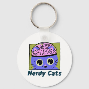 Llavero Gatos Nerdy, diseño cerebral