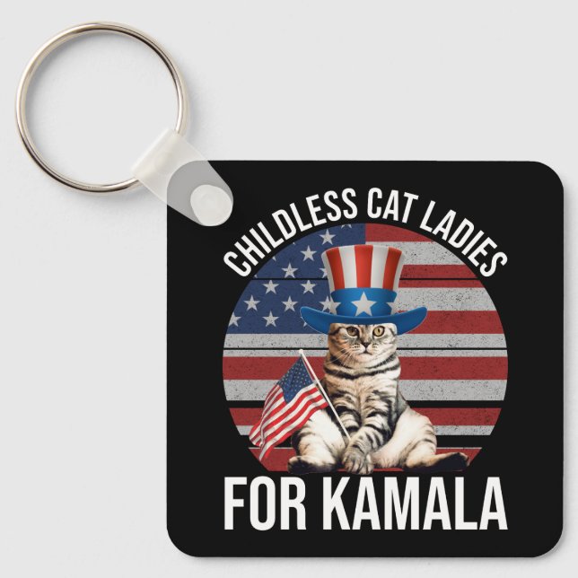 Llavero Gatos Sin Niños Damas Para Kamala (Anverso)