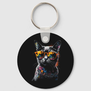 Llavero Gatos Sungles - Arte de gato animal doméstico 