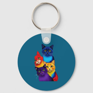 Llavero gatos vivos rostros camiseta perfecta para los ama