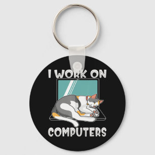 Llavero Gatos y computadoras divertidos halloween Kitty pa