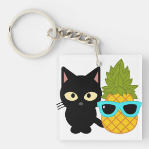 Llavero gatos y piña son los mejores amigos
