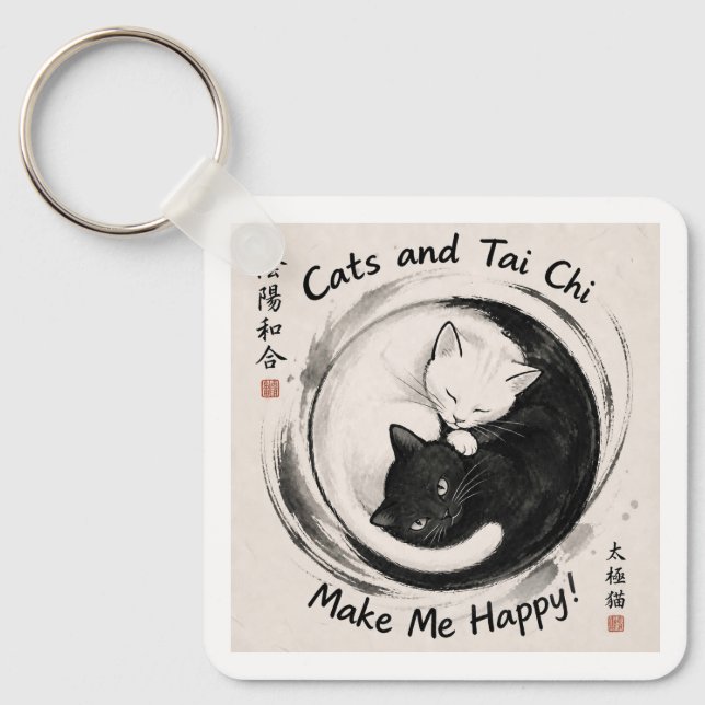 Llavero Gatos y Tai Chi (Anverso)