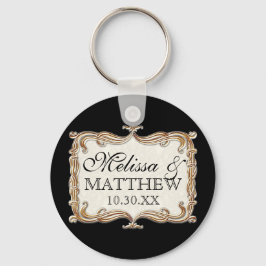 Llavero Gatsby Art Deco Nouveau Lace Faux Gold Tulip