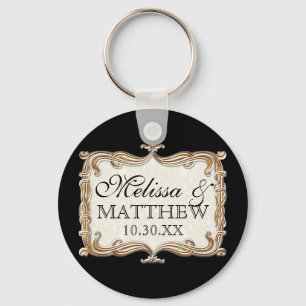 Llavero Gatsby Art Deco Nouveau Lace Faux Gold Tulip