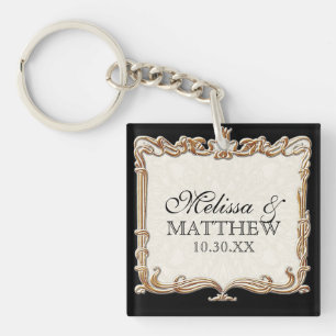 Llavero Gatsby Art Deco Nouveau Lace Faux Gold Tulip