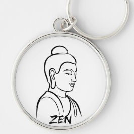Llavero Gautam Buddha Minimalista Arte de Línea Zen Llave