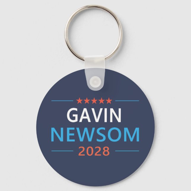 Llavero Gavin Newsom 2028 Para Presidente (Anverso)